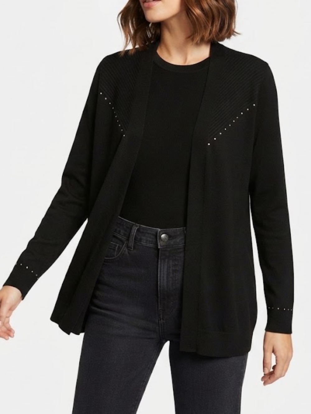 89th & Madison Black Open-Front Women's Cardigan Size Medium